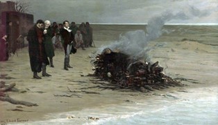 Louis Edouard Fournier: The Funeral of Shelley (Shelley temetse, 1889)