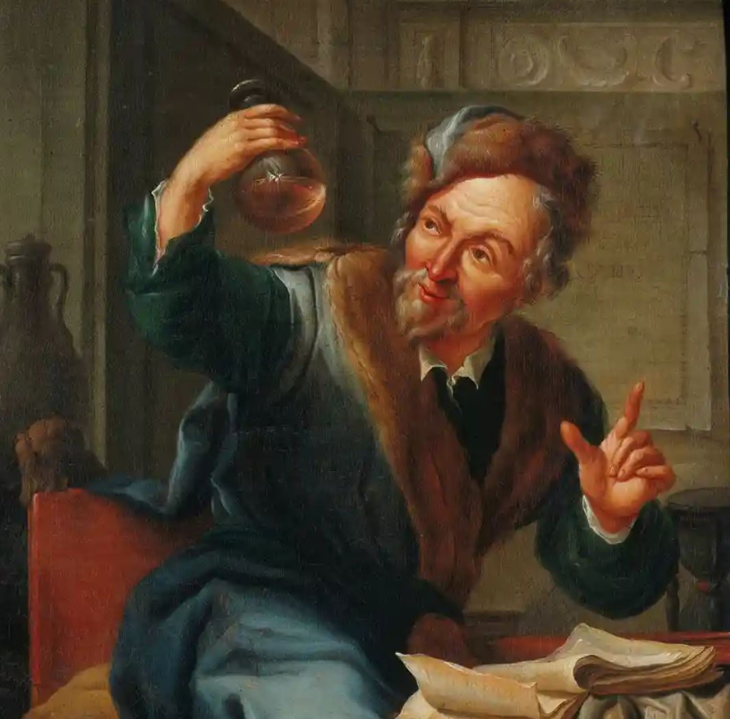 Vizeletet vizsgáló orvos. Olajfestmény, 1780, Willem Joseph Laquy