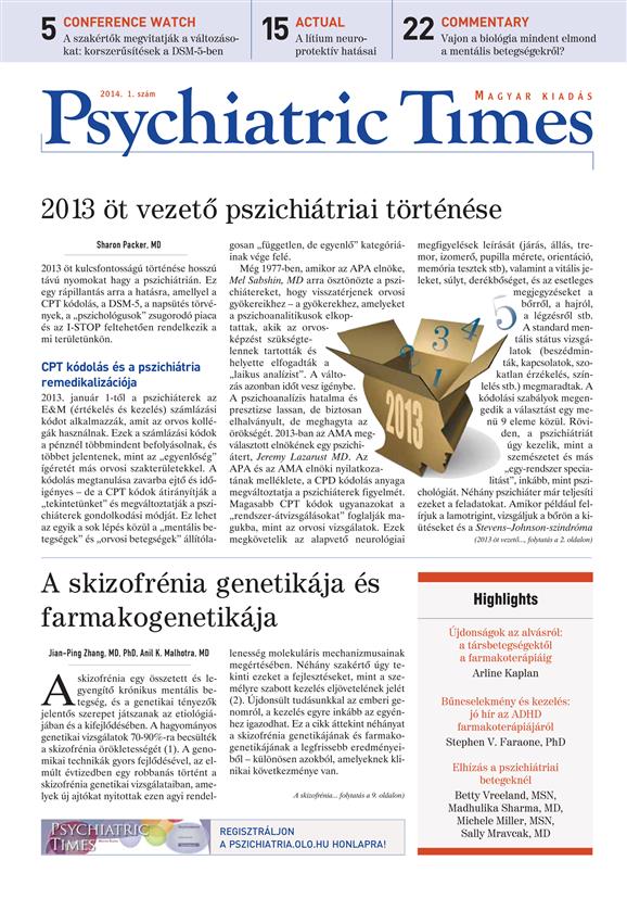 Psychiatric Times 2014/1. - els oldal